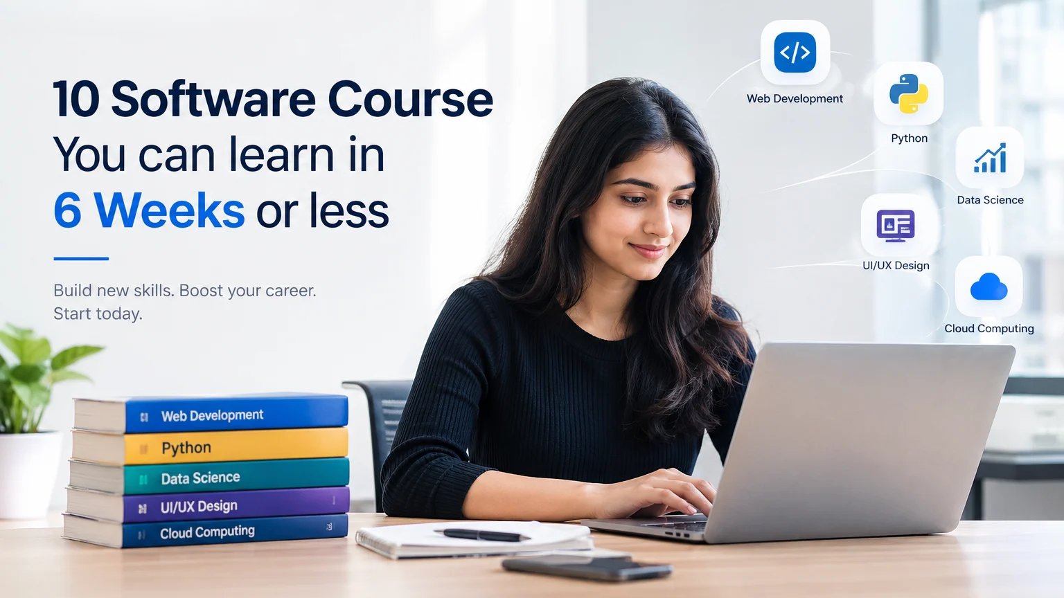 Beginner learning software skills through coding, graphic design, software testing and data analysis on a computer